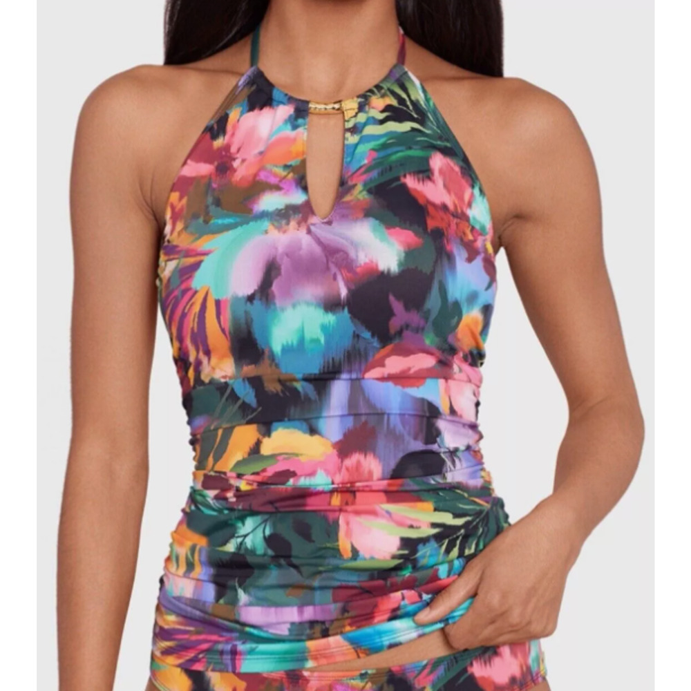 Lauren Ralph Lauren Women's High-Neck Halter Tankini Size 12 13621